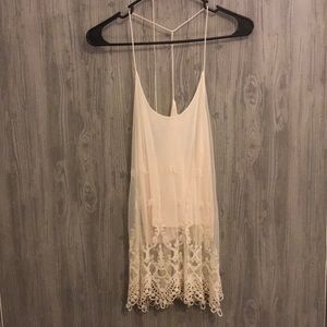 Sheer crochet detail tank
